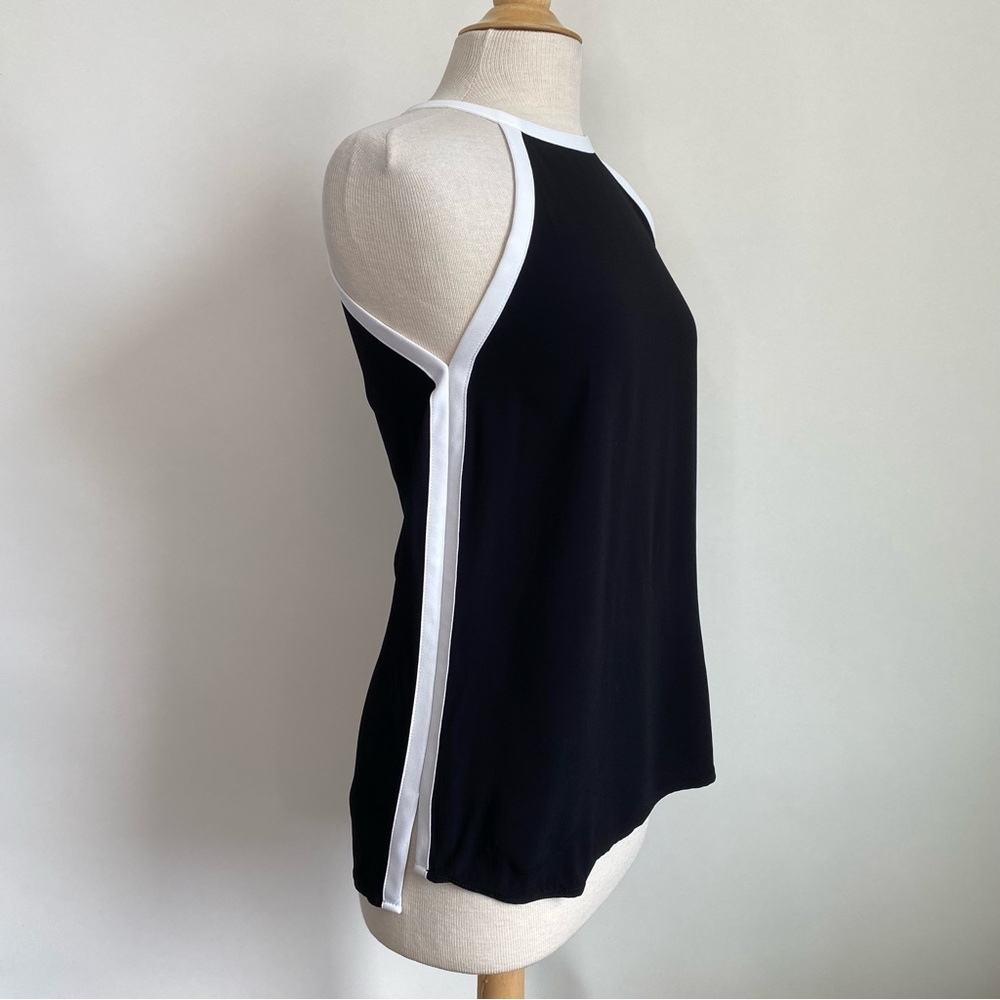 Zara Woman black white trim keyhole back tank XS - Picture 4 of 7